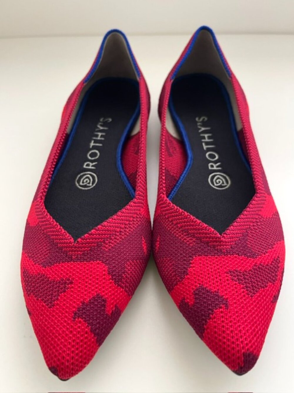 Rothy's The Point Red Camo Ballet Flats | Size 7